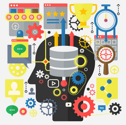 seo optimization web development and cloud vector image