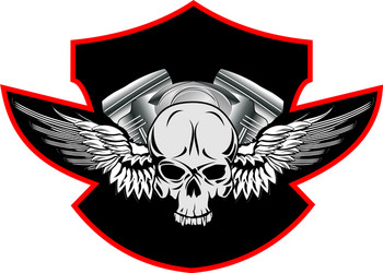 Skull Engine Symbol Vector Image