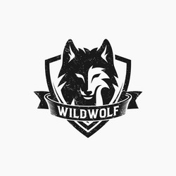 Vintage Wild Wolf Logo Vector Image