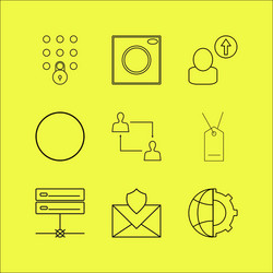 web linear icon set simple outline icons vector image