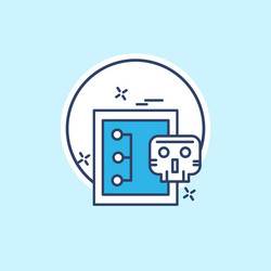 Cyber security icon with light blue background vector