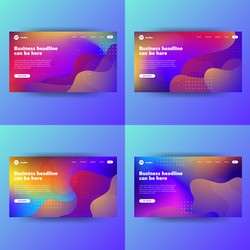 landing page template with gradient modern webpage vector
