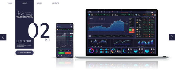 Trading Dashboard UI/UX Kit vector image