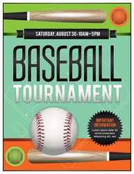 Baseball Tournament Flyer Vector Image