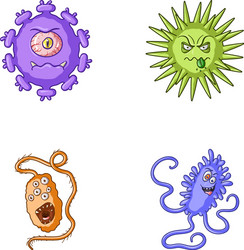 different types of microbes and viruses vector image