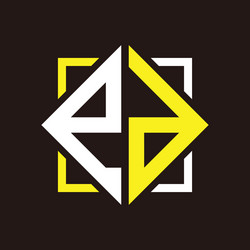 E d initials quadrangle monogram with square vector