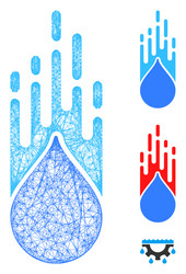 falling drop polygonal web mesh vector image