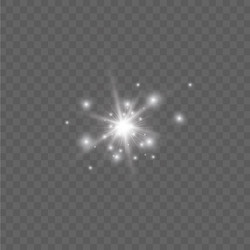 Glow light effect starburst with sparkles vector