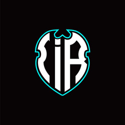 I r initial logo design with a shield shape vector
