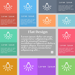 light bulb icon sign set of multicolored buttons vector image