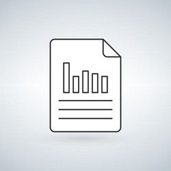 linear chart document filled outline icon line vector