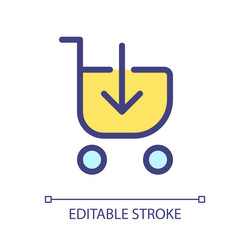 loading shopping cart pixel perfect rgb color ui vector image