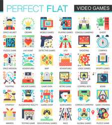 Console icons set flat style Royalty Free Vector Image