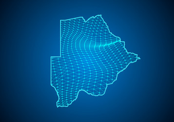 Abstract digital map botswana with particles vector