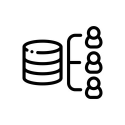 database icon thin linear style design isolated vector image