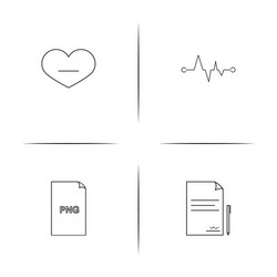 files and folders sign simple linear icons set vector image