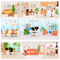 Living room interior flat design Royalty Free Vector Image