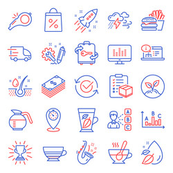 Line icons set included icon as engineering vector