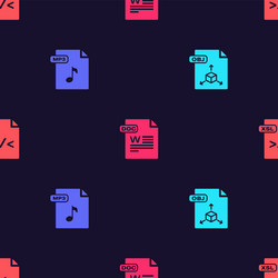 set obj file document mp3 doc and xsl vector image