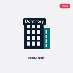 Two color dormitory icon from maps and flags vector