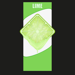 Vertical banner lime square slice space vector