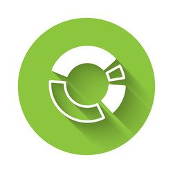 white pie chart infographic icon isolated vector image