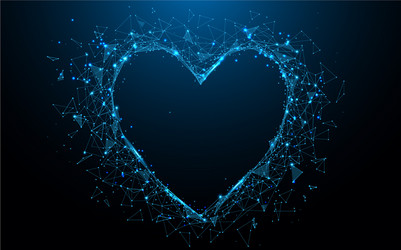 abstract heart icon form lines and triangles vector image
