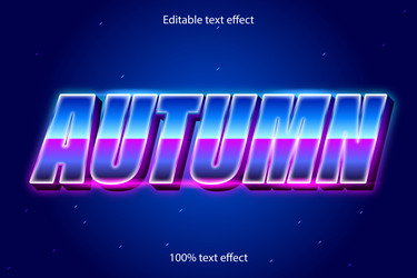 autumn editable text effect retro style vector image