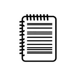 black lined notepad design wire binding paper vector image