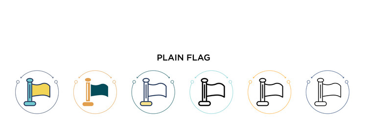 plain flag icon in filled thin line outline vector