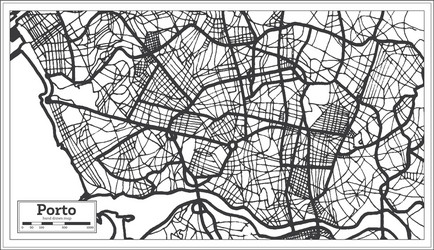 Map of Portugal black & white Maps of all cities and countries for your wall