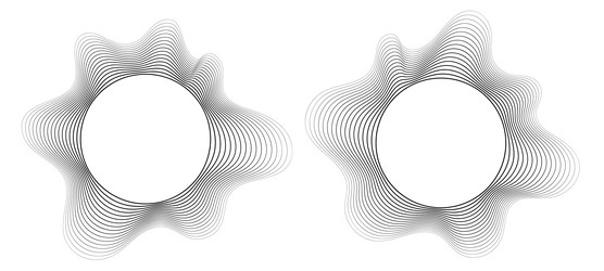 round sound wave frames circular lines pattern vector image