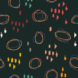 simple circle doodle repeat pattern design vector image