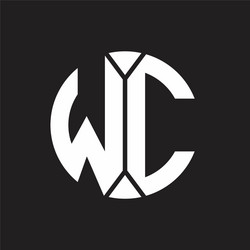 WC Monogram Logo - Circular Ribbon vector image