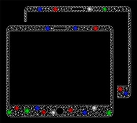 bright mesh 2d mobile tabs with flash spots vector