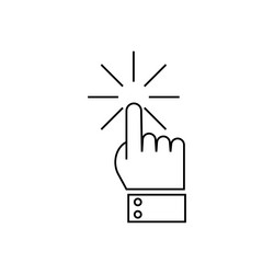 hand cursor line click outline icon isolated vector image