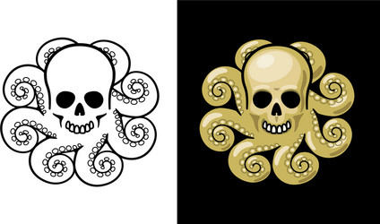 Octopus with skull head fantasy image vector