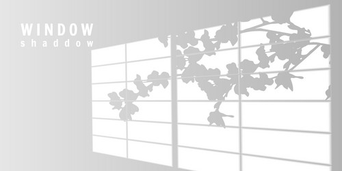 window shadow with tree branch silhouette on soft vector image