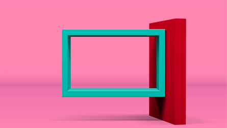 3d frame on stand or abstract minimalistic vector image