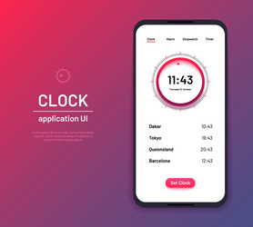 clock ui time countdown interface kit modern vector image