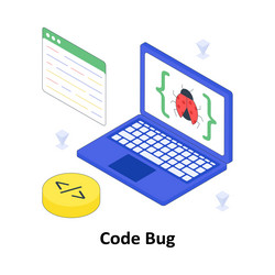 code bug isometric colored eps file vector image