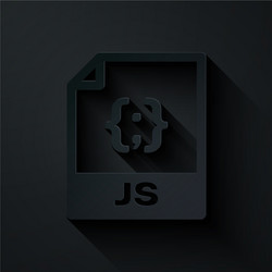 paper cut js file document download button vector image