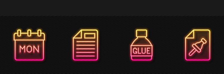 set line glue calendar file document and note vector image