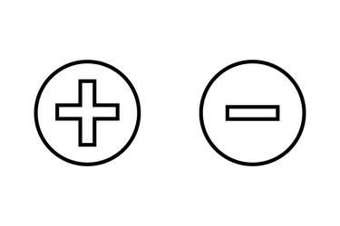 add and remove round button icons plus minus vector image