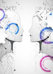 artificial intelligence technical background vector image