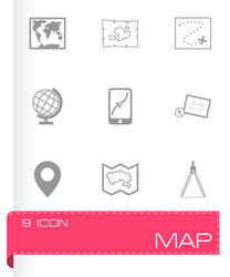 Map icons Royalty Free Vector Image - VectorStock