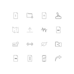 Files and folders sign linear thin icons set vector