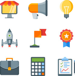 Flat style icon set for web and mobile application vector