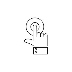 hand cursor line click outline icon isolated vector image