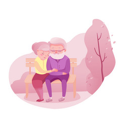 Happy old couple Royalty Free Vector Image - VectorStock